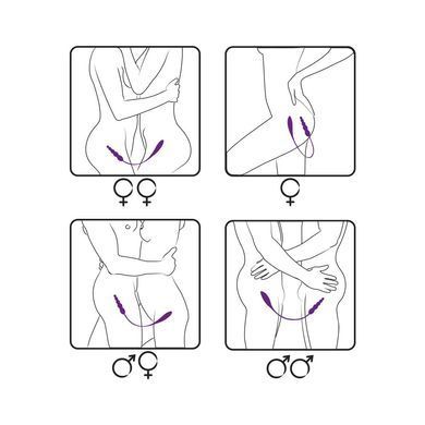 Вибратор двусторонний Adrien Lastic AD-2X с пультом LRS, Фиолетовый