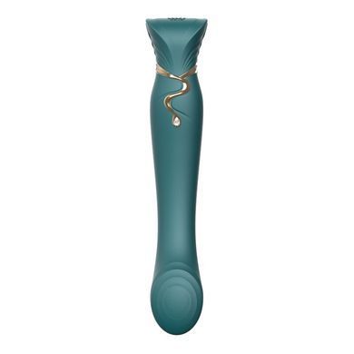 Смартвібратор 3в1 Zalo &mdash; Queen Jewel Green, пульсівна перлина та вакуум, кристал Swarovski