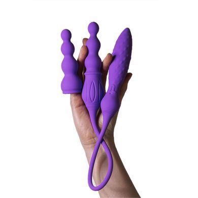 Вибратор двусторонний Adrien Lastic AD-2X с пультом LRS, Фиолетовый