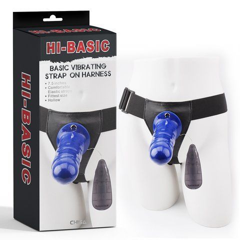 Страпон-фаллопротез&nbsp;с&nbsp;вибрацией&nbsp;Hi-Basic&nbsp;Vibrating&nbsp;Flesh&nbsp;Strap&nbsp;on&nbsp;Harn