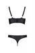 Комплект из экокожи Passion Malwia Bikini 4XL/5XL black, с люверсами и ремешками, бра, трусики