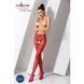 Эротические колготки-бодистокинг Passion S015 red, имитация чулок в сеточку и трусиков с доступом, Красный