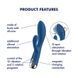 Вибратор-кролик с ротацией Satisfyer Spinning Rabbit 1 Blue, 3 мотора
