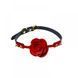 Кляп роза из силикона и итальянской кожи Rose Ball Gag UPKO