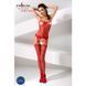 Бодістокінг Passion BS050 red, комбінезон, імітація панчох і пояса, Червоний