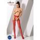 Колготки с открытым доступом, растительный декор Passion S002 red, Красный