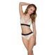 Еластичний топ з мереживом Passion PS001 TOP ecru, size L