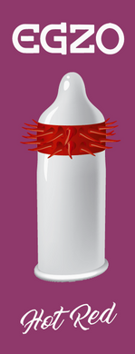 Презерватив із стимулюючими вусиками EGZO Hot Red латексний