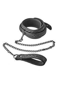 Нашийник з повідцем Dream Toys BLAZE COLLAR LEASH DIAMOND BLACK