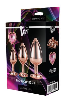 Набор анальных пробок GLEAMING LOVE ROSE GOLD PLUG SET