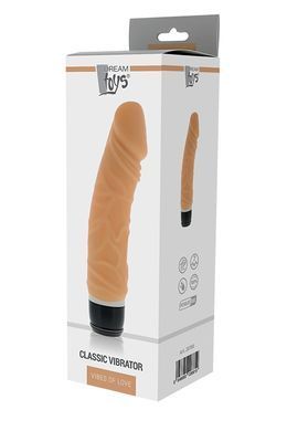 Вібромасажер класичний реалістичний на батарейках DreamToys VIBES OF LOVE, бежевий