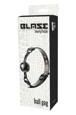Кляп 4,7 см BLAZE LUXURY BALL GAG CROCO BLACK, Черный