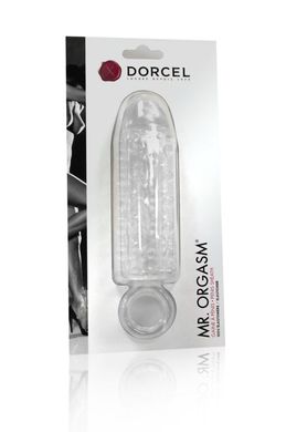 Насадка на член Dorcel Mr. Orgasm с кольцом для мошонки, ультрастимулирующий рельеф, Прозрачный