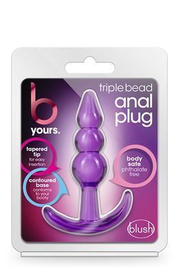 Анальный плаг B YOURS TRIPLE BEAD ANAL PLUG PURPLE