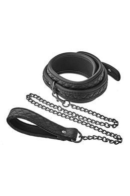 Нашийник з повідцем Dream Toys BLAZE COLLAR LEASH DIAMOND BLACK
