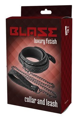 Нашийник з повідцем Dream Toys BLAZE COLLAR LEASH DIAMOND BLACK