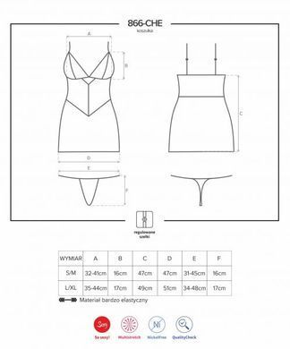 Сорочка Obsessive 866-CHE-1 chemise & thong L/XL
