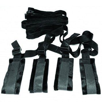 Набор для фиксации на кровати Sex and Mischief - Bed Bondage Restraint Kit, Чорний