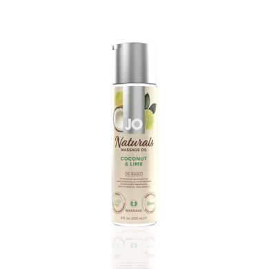 Масажна олія System JO – Naturals Massage Oil – Coconut & Lime з натуральними ефірними оліями (120 м