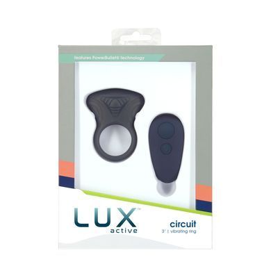 Эрекционное виброкольцо Lux Active Circuit Vibrating Cock Ring, пульт ДУ, 7 режимов вибрации, Синий