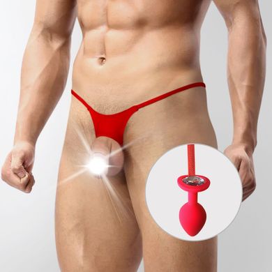 Чоловічі труси XS-2XL із силіконовою анальною пробкою Art of Sex - Joni plug panties size M Red