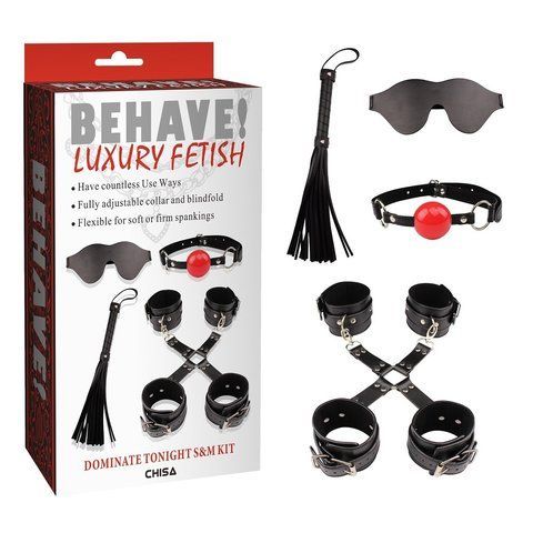 CH78902 Набор&nbsp;БДСМ&nbsp;6 предметов&nbsp;Chisa Behave&nbsp;Luxury&nbsp;Fetish, Черный