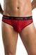 Мужские полупрозрачные трусы Passion Slip Mike XXL/XXXL, красные, под леопард
