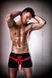 Блестящие мужские шорты с бантом Passion 001 SHORT black XXL/XXXL - Passion, Черный