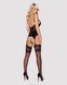 Сатиновый кружевной корсет Obsessive 810-COR-1 babydoll & thong S/M, черный, корсет, танга