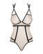 Боді з контрастними смугами Obsessive Nudelia teddy S/M