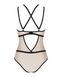 Боді з контрастними смугами Obsessive Nudelia teddy S/M