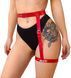 Гартер на ногу Art of Sex - Naomi з написом SEXY, натуральна шкіра, розмір XS-2XL, колір червоний