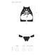 Комплект: відкритий топ та трусики з екошкіри з люверсами Malwia Set with Open Bra black S/M &mdash; Passi, Черный