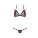 Комплект белья MELISSA BIKINI black L/XL - Passion: лиф со шнуровкой и трусики стринги, Черный