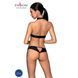 Комплект: відкритий топ та трусики з екошкіри з люверсами Malwia Set with Open Bra black S/M &mdash; Passi, Черный