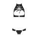 Комплект: відкритий топ та трусики з екошкіри з люверсами Malwia Set with Open Bra black S/M &mdash; Passi, Черный