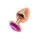 Металева анальна пробка Wooomy Tralalo Rose Gold Metal Plug Magenta M, діаметр 3,4 см, довжина 8 см