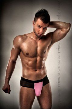 Чоловічі трусики з рожевим гульфіком Passion 007 THONG pink L/XL, Рожевий