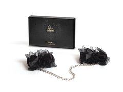 Наручники Bijoux Indiscrets - Frou Frou Organza handcuffs, атлас і органза, подарункова упаковка, Черный
