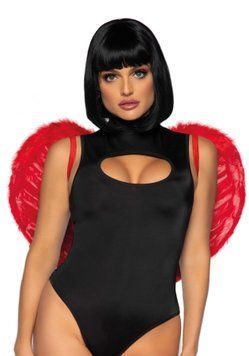 Leg Avenue Marabou feather devil wings Red