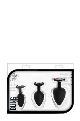 Набор анальных пробок LUXE BLING PLUGS TRAINING KIT BLACK