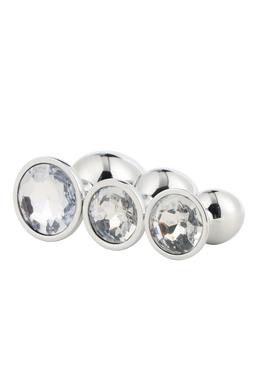 Набір анальних пробок Dream Toys GLEAMING LOVE SILVER PLUG SET