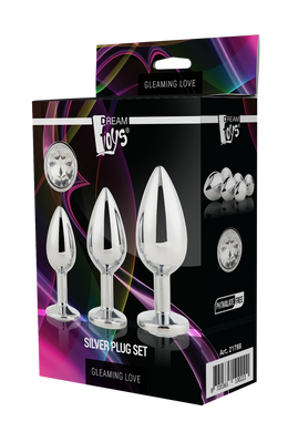Набір анальних пробок Dream Toys GLEAMING LOVE SILVER PLUG SET