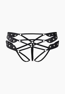 Трусики Fetish с разрезом черные LeFrivole, L/XL, 46-48