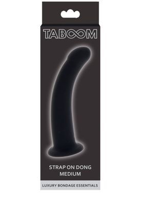 Фалоімітатор страпон Taboom Strap-On Dong Medium чорного кольору, 14 см х 3.3 см
