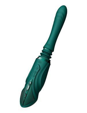 Компактная смарт секс-машина Zalo &ndash; Sesh Turquoise Green, 2 насадки, пульт ДУ, кристалл Swarovski