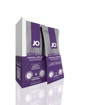 Набор лубрикантов Foil Display Box &ndash; JO Xtra Silky Silicone &ndash; 12 x 10ml