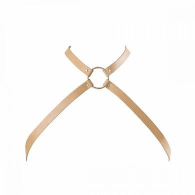 Портупея из экокожи Bijoux Indiscrets MAZE &ndash; Cross Cleavage, бежевая