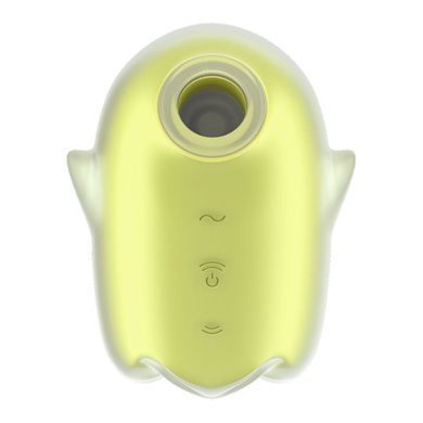 Вакуумный клиторальный стимулятор с вибрацией Satisfyer Glowing Ghost Yellow, светящийся в темноте