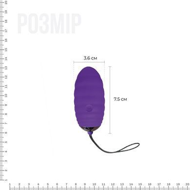 Виброяйцо Adrien Lastic Ocean Breeze Purple с пультом ДУ, 10 режимов работы, Фиолетовый